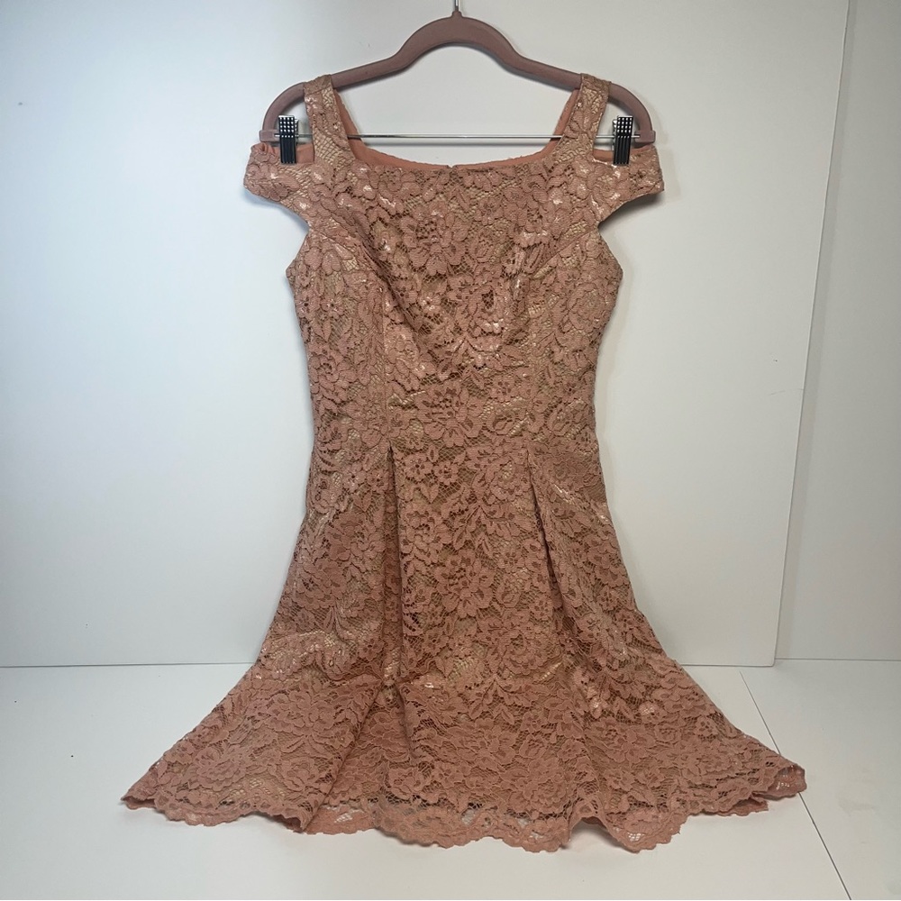 Vince Camuto Designer Dress | Blush Pink Lace Short Formal Dress | Size 2